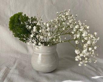 Glazed Wheel thrown Pottery pottery modern vase Fait a la main avec Amour Handmade Ceramic vase vessel