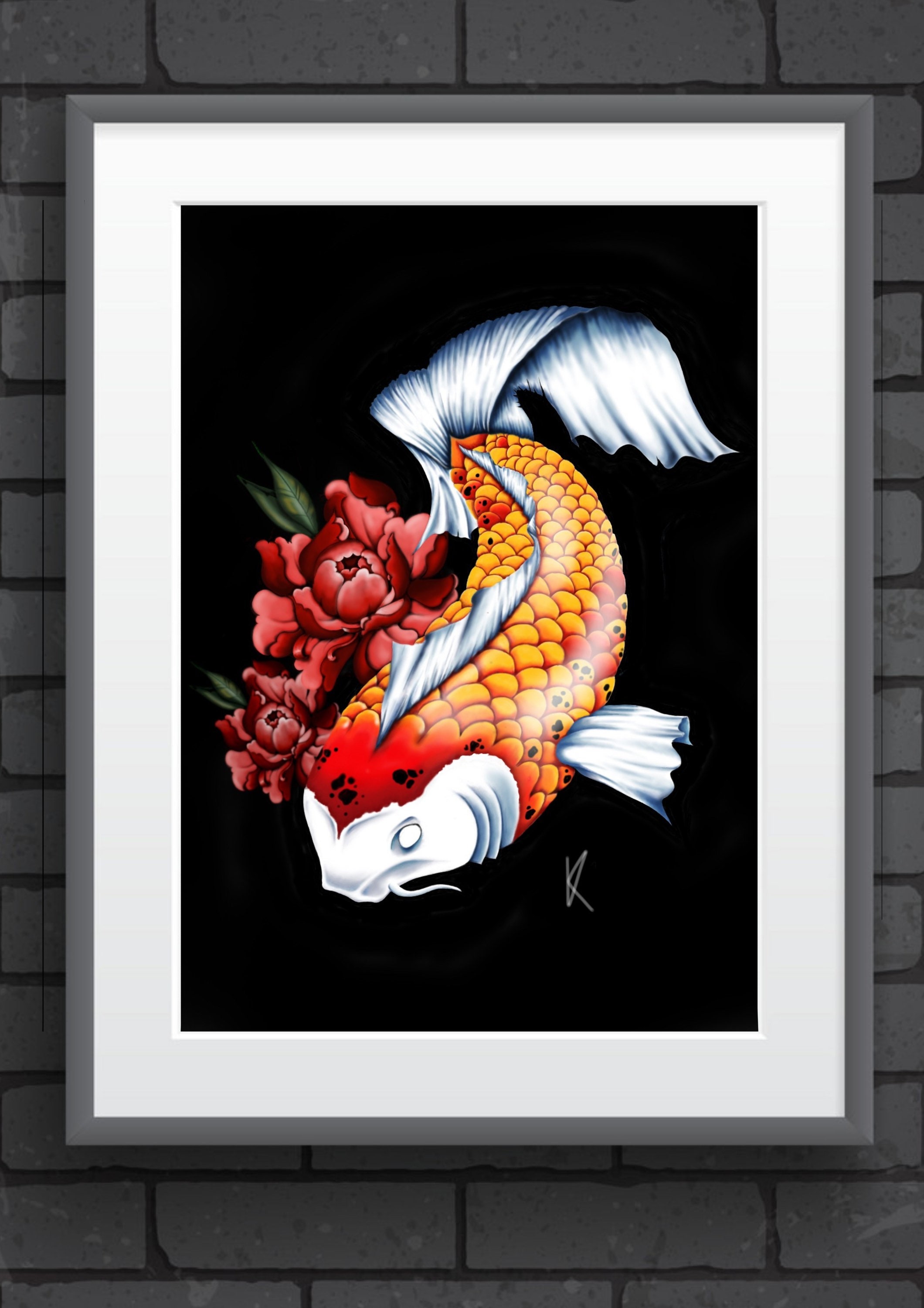 Koi Original A4 Art Print Japanese style Artwork Etsy