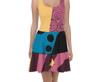 Sally Puppe Skater Kleid - Halloween laufen Kostüm / Casual Cosplay