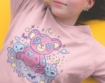 Creepy Cute Teddy Bear Sweatshirt - Yami Kawaii Pastel Goth