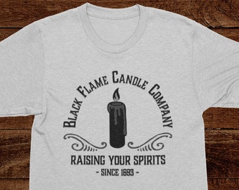 Black Flame Candle Company Raising Your Spirits Since 1693 Halloween T-Shirt