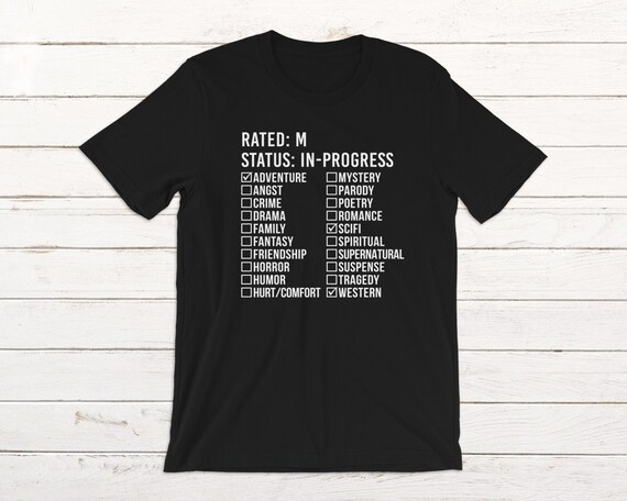 Custom Fanfiction Genre List And Rating T Shirt For Fangirls Etsy Australia