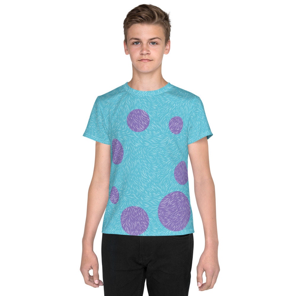 Kids Monster Costume Purple Polka Dots On Light Blue Fur Etsy