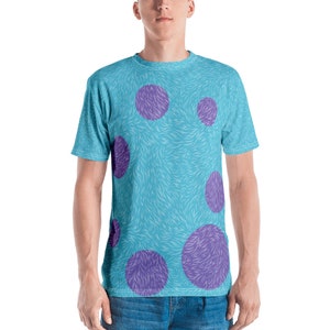 Monster Spotted Purple Polka Dots on Blue With Fur Pattern 