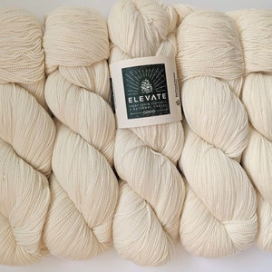 Undyed High-twist Sock Yarn | 5 Skein Set | Extra Fine Merino Wool  Superwash | Merino/ Nylon 85/15    2-ply | Bare Yarn