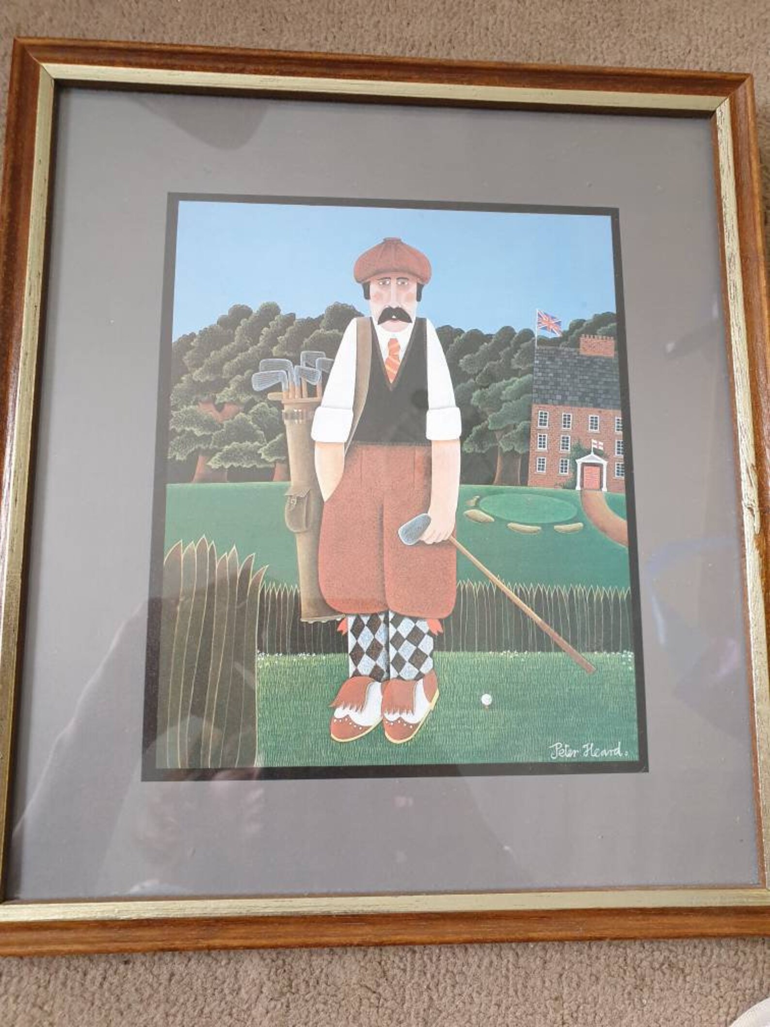 Peter Heard framed golf art print Etsy