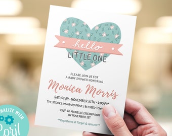 Editable BABY SHOWER invitation - Sweet Baby Shower Invitation / Instant Download