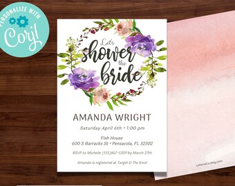 Floral Bridal Shower Invitation / Spring Blossoms Bridal Shower / Bridal Shower Party Planning