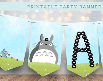 Druckbares Totoro-Banner / Alphabet druckbare Party / Digitales PDF