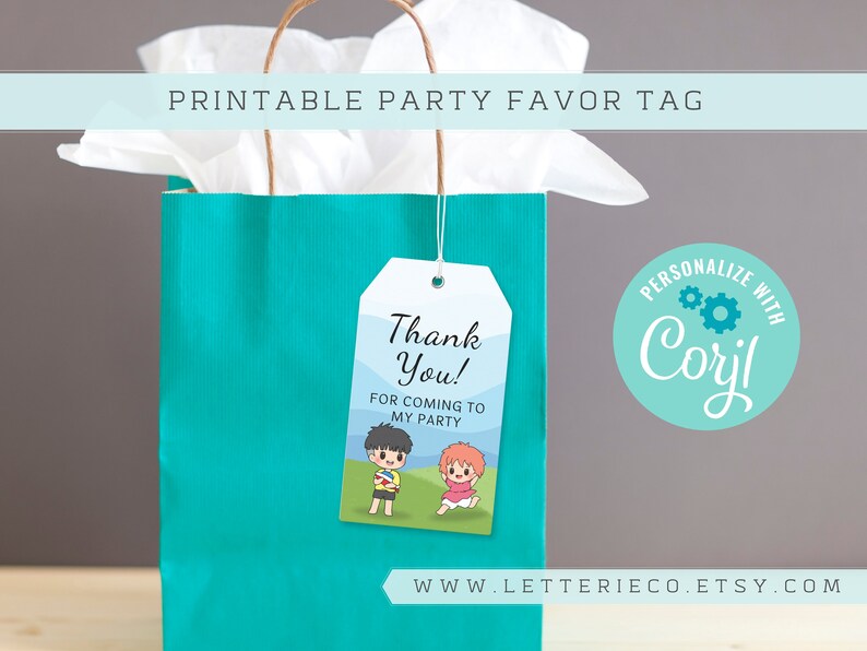 Editable Little Fish Girl Party Favor Tag / Studio Ghibli Birthday ...