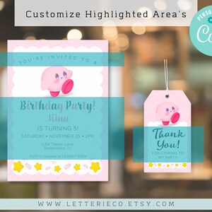 Printable KIRBY Inspired Birthday Party Bundle PINK / Printable Party ...