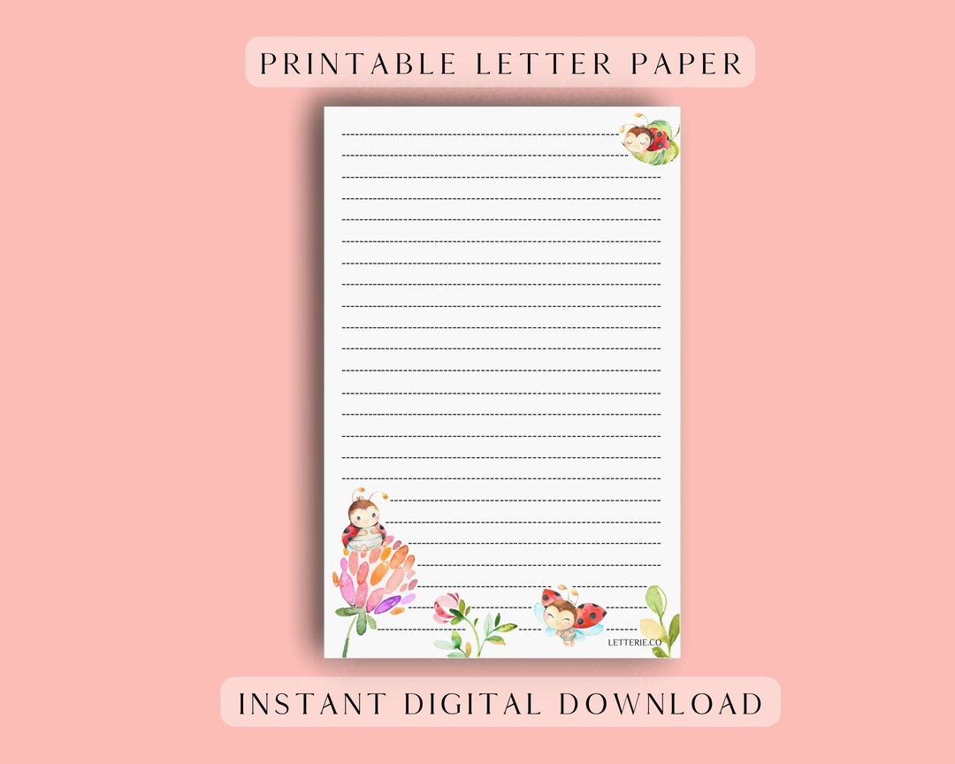 Ladybug Letter Writing Paper / INSTANT DOWNLOAD / Ladybug - Etsy Australia
