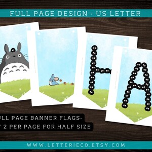 Printable Totoro Happy Birthday Banner / Printable Party / Digital PDF image 3