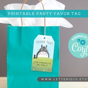 Editable Totoro Inspired Party Favor tag / Studio Ghibli Birthday Party / Printable Party / Digital Patry Supplies zdjęcie 5