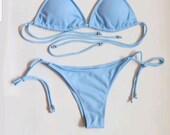 Blue Two Piece Bikini Set.