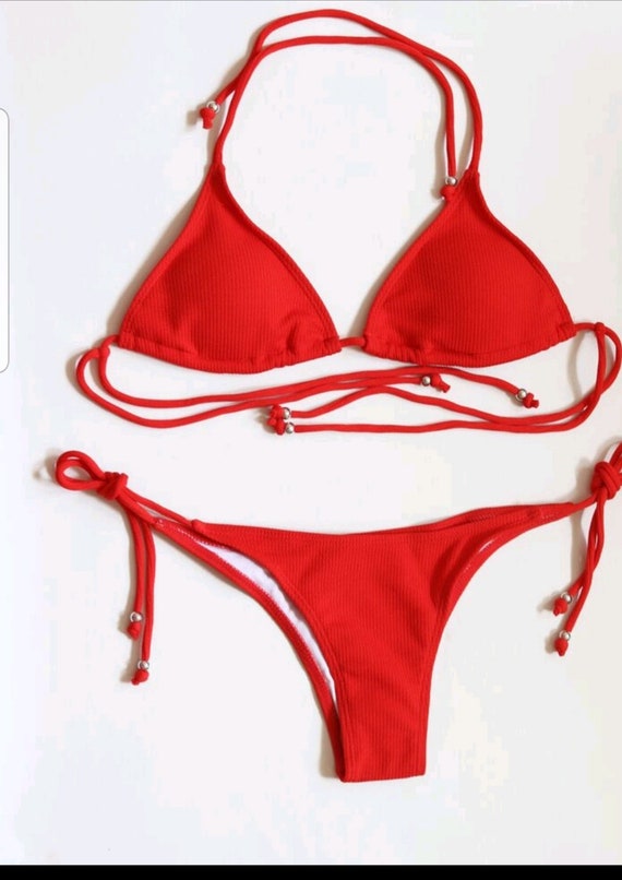 red bikini set