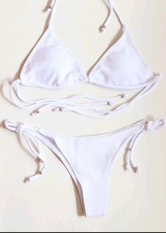 white bikini set