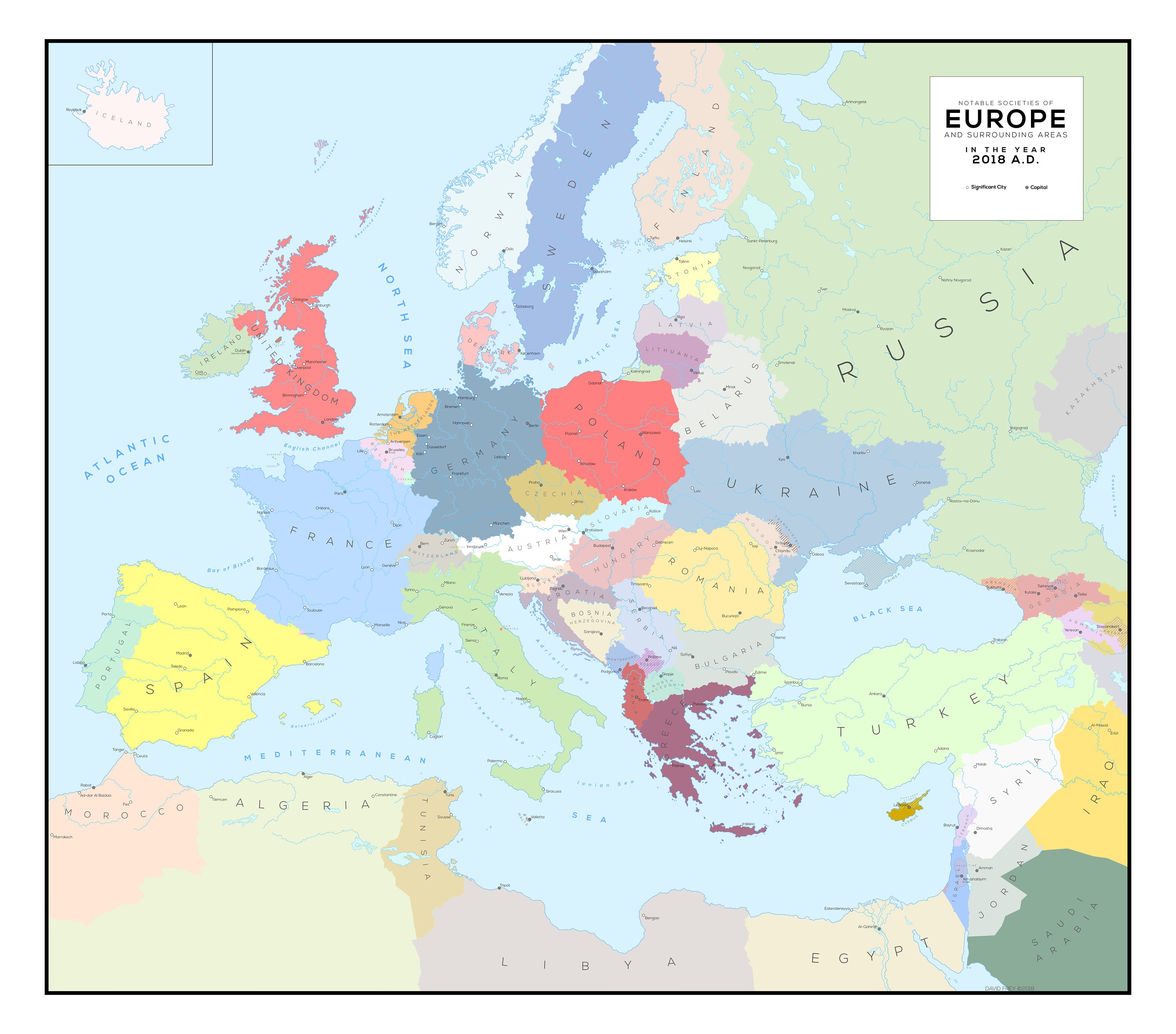Kaart Van Het Huidige Europa - Etsy België