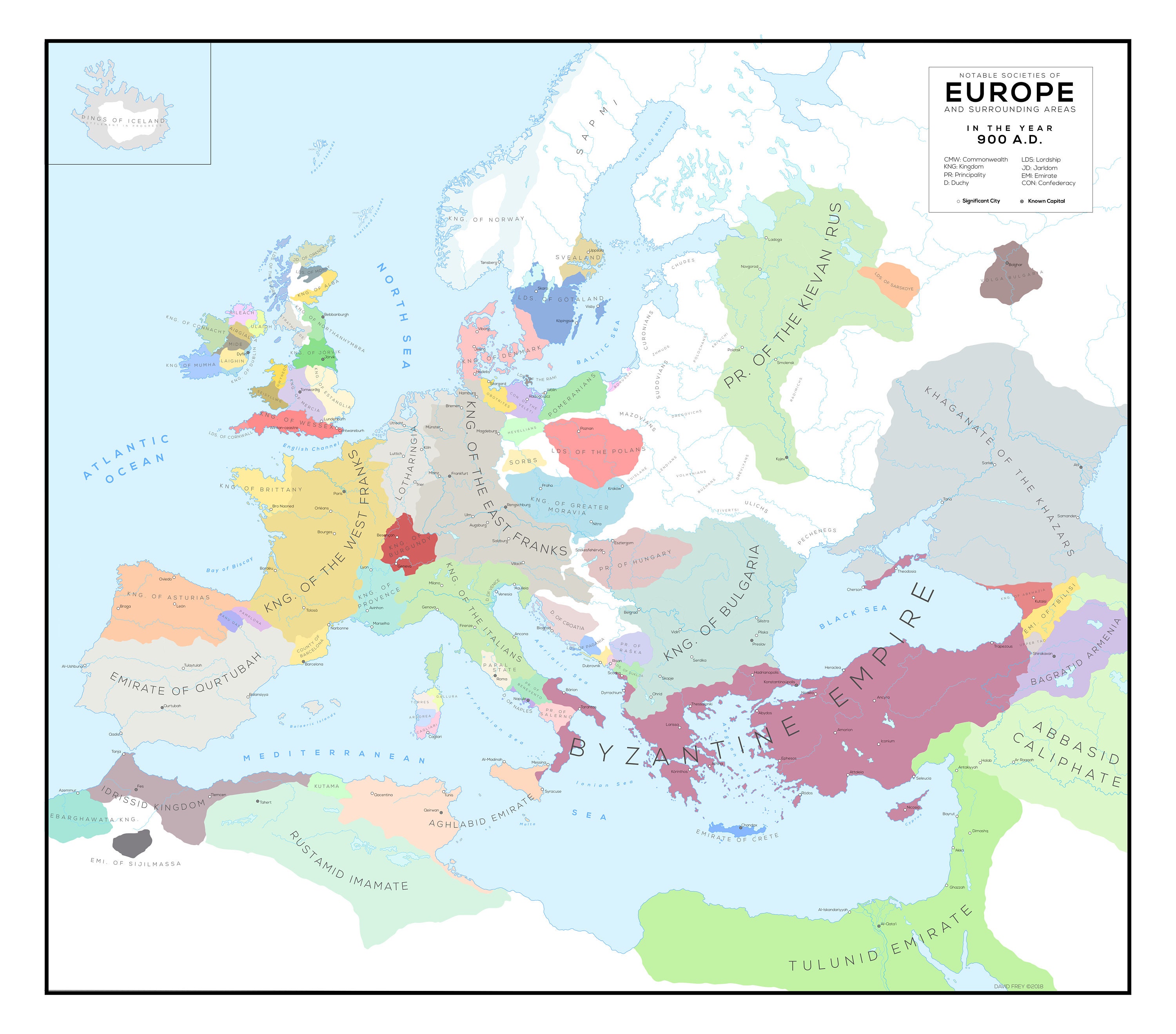 Kaart Van Europa In 900 - Etsy Nederland