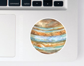 Watercolor Planet Jupiter sticker, Space stickers, laptop stickers, decals, bumper sticker, Vinyl stickers, cute planet sticker