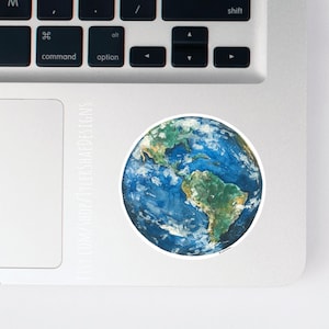 Watercolor Planet Earth sticker, Space stickers, laptop stickers, decals, bumper sticker, Vinyl stickers, Earth day, planet sticker