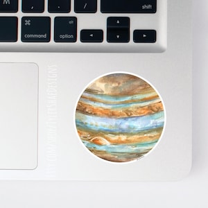 Watercolor Planet Jupiter sticker, Space stickers, laptop stickers, decals, bumper sticker, Vinyl stickers, cute planet sticker