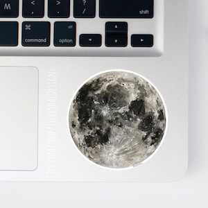 Watercolor Moon sticker, Space stickers, laptop stickers, decals, bumper sticker, Vinyl stickers, cute planet sticker, Full moon, luna