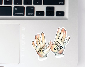 Klaus hands sticker, Umbrella Academy hello goodbye hands. Vinyl sticker, laptop stickers, laptop decals, bumper sticker, waterbottle sticke