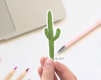 Grappige cactussticker, "geen lichtgeraakte" sticker, laptopstickers, stickers, bumpersticker. Natuur, cactussen, planten en vetplanten thema sticker, cadeau