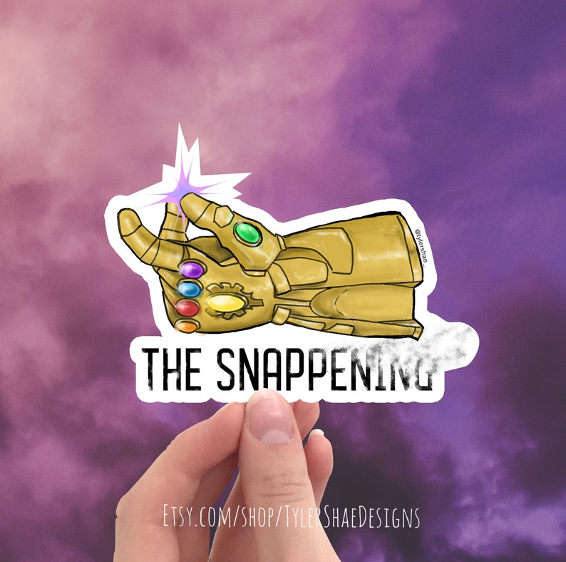 Thanos Avengers Infinity War vinyl sticker laptop stickers Etsy