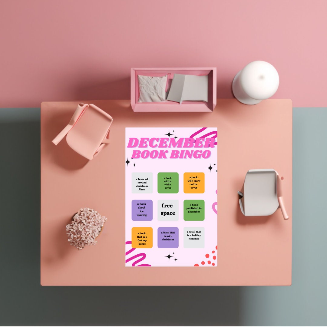 Monthly Book Bingo Game Digital Download A5 Size TBR Prompts Printable