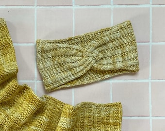 Road Tripper Ear Warmer Pattern – DK yarn Knitted Twisted Headband PDF