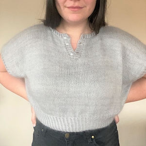 Sweater Knitting Pattern | No Crying In Baseball Tee | Henley Knit Sweater | T-shirt Knitting Pattern | Crop Top Knitting Pattern