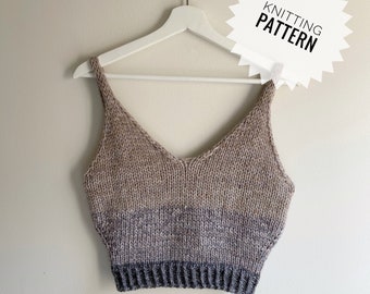 Serendipity Knit Crop Top Pattern: Bulky Yarn Tank (PDF Pattern)