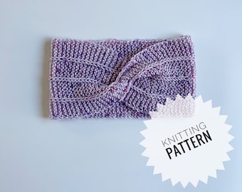 Lakeshore Ear Warmer Lite Knitting Pattern – Fingering/Sport Twist Headband PDF