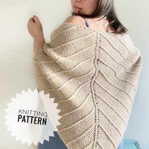Shawl Knitting Pattern for Beginners | Digital Download | Meditations Shawl Wrap Knit