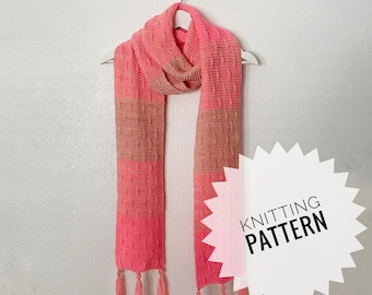 Highlights Scarf Knitting Pattern - Knit scarf for beginners - Sock yarn stash-buster
