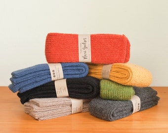 Guêtres - Jambières - Chaussettes hautes sans pieds tricotées main en laine et alpaga