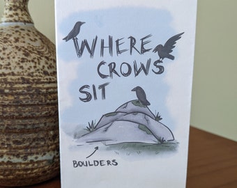 Where Crows Like to Sit Printable Digital Download Mini Zine/ Crowcore/ Full color PLUS coloring version!