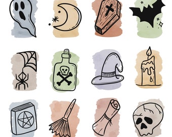Estudio de Halloween sobre muestras de color Descarga digital imprimible / Goblincore