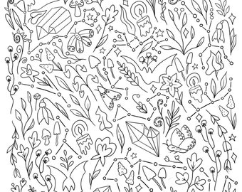 Página para colorear imprimible de Night Garden - Página para colorear de setas- Página para colorear mágica- Página para colorear descargable