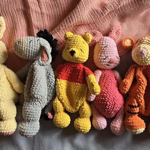Ready to ship** Crocheted Winnie and friends snugglers