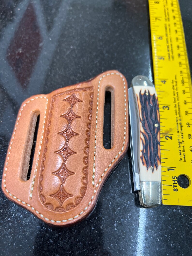 Tooled Leather Knife Sheath Etsy