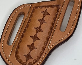 Tooled Leather Knife Sheath (M)