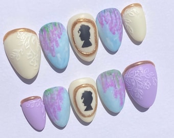 Lady Whistledown Bridgerton Inspired Press on Nails