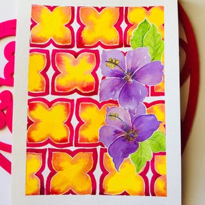 original tropical watercolor painting,tropical flowers,home decor,gift,watercolor,pattern,art