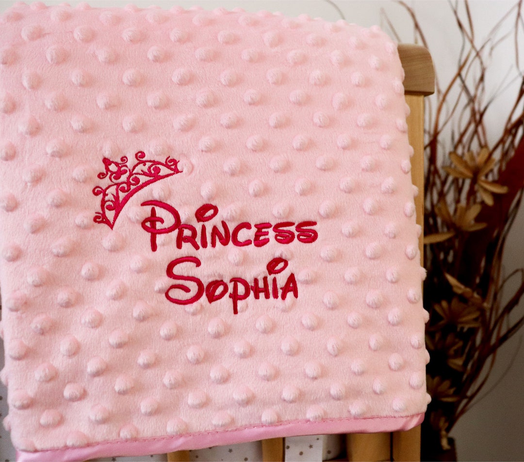 Personalised Baby Blanket Luxury Bubble Style Pink Disney Etsy