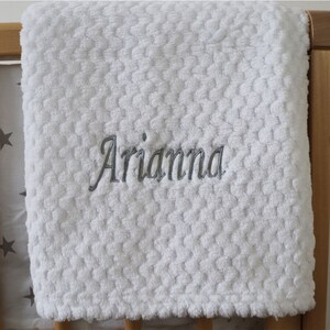 Personalisierte Baby Waffeldecke weiß weich Neugeborenen Taufgeschenk
