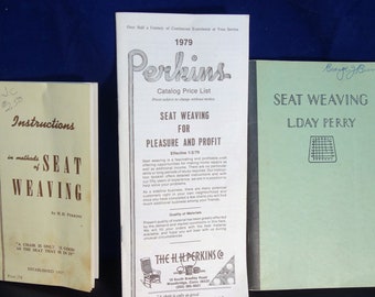 Caning Books - Seat Weaving (L Day Perry), Instructions...Seat Weaving and a  '79 Perkins Catalog