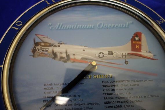 Fantastic Aluminum Overcast Boeing B 17 Wall Clock